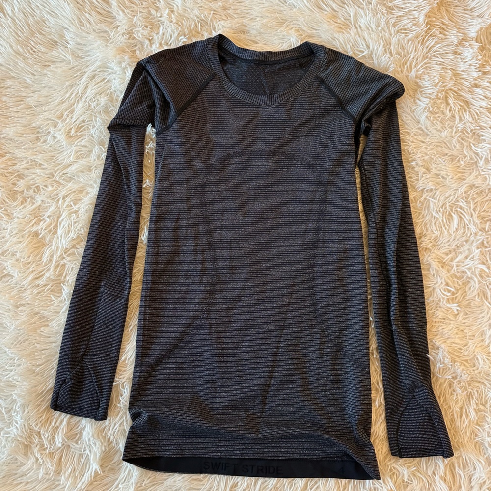 lululemon Swiftly rare black silver sparkle long sleeve 4